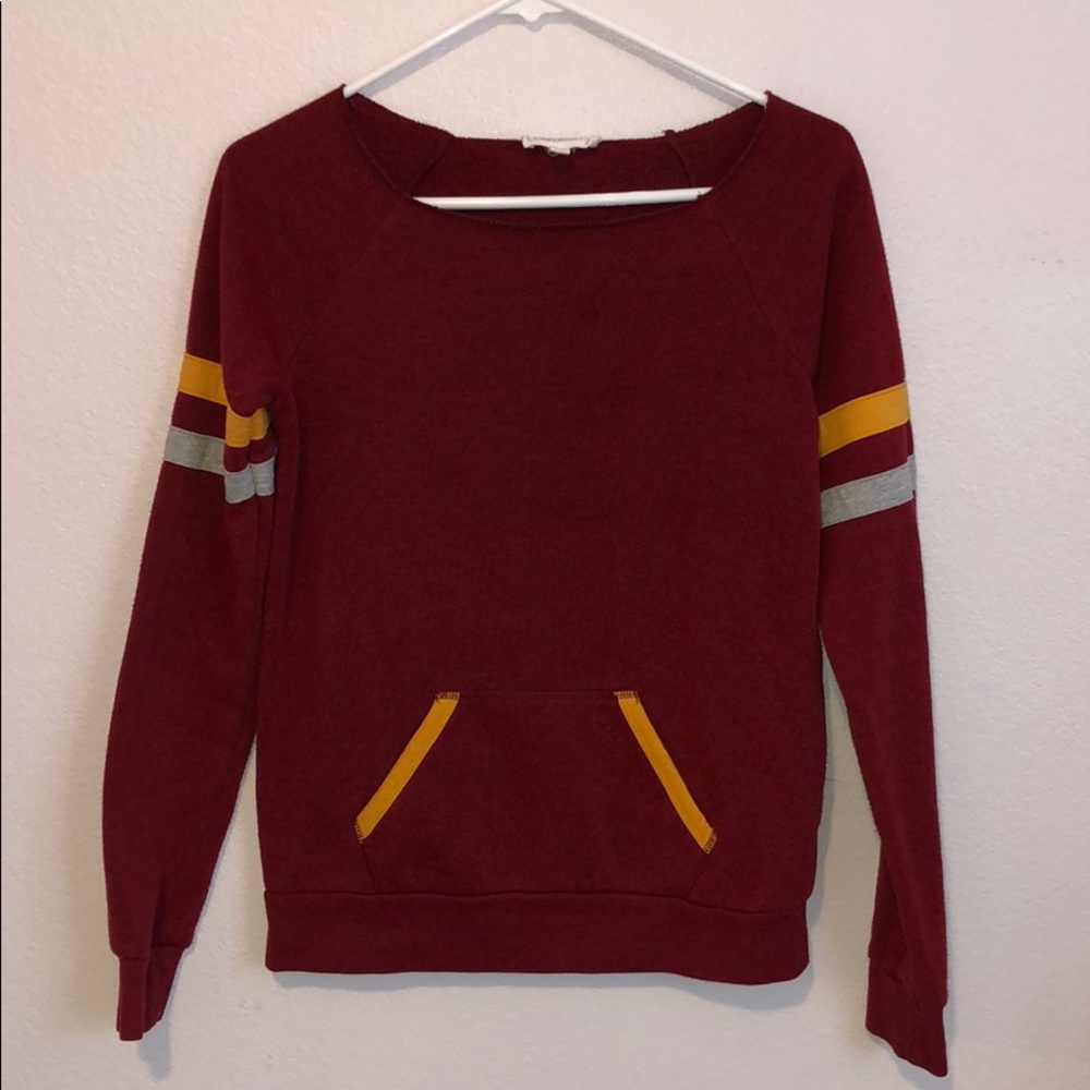 Maroon racing stripe sweater